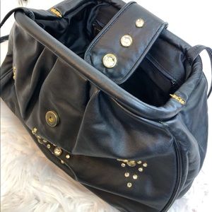 Vintage USA Made Leather Jeweled Purse 💎🖤